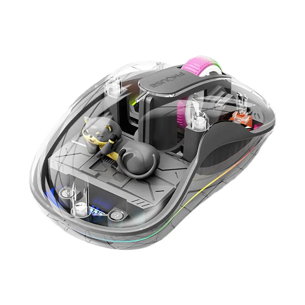 Rechargeable Mouse Cute Doll 3 Mode Wireless Mause With Power Display For Tablets Laptop IPad Kids Gift